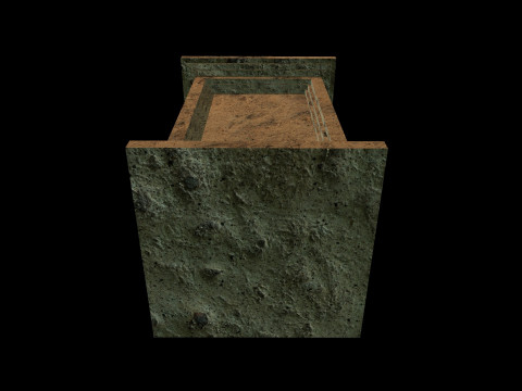 Square Pedestal Stone 3Dモデル
