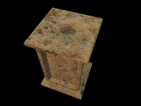 Square Pedestal Stone 3Dモデル
