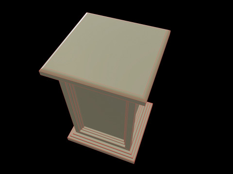 Square Pedestal Stone 3Dモデル