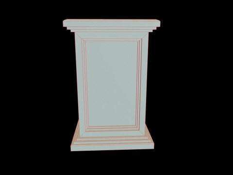 Square Pedestal Stone 3Dモデル
