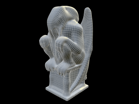 Statue Stone Medieval 3D Модель