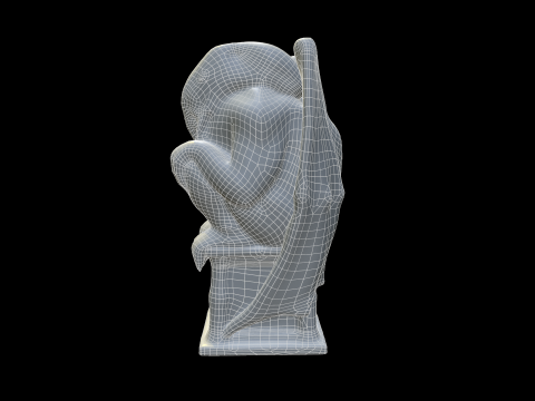 Statue Stone Medieval 3D Модель