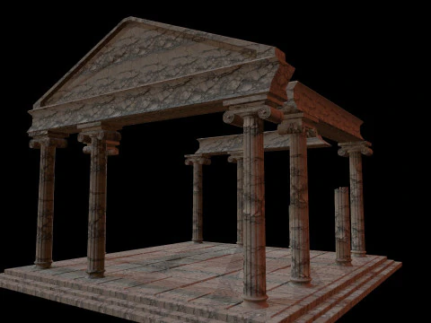 Vecchio tempio ionico Modello 3D