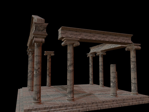 Old Ionic Temple 3D Model