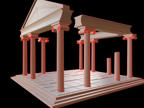 Old Ionic Temple 3D Model
