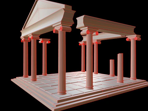 Old Ionic Temple 3D Model