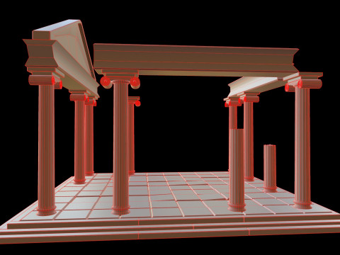 Old Ionic Temple 3D Model