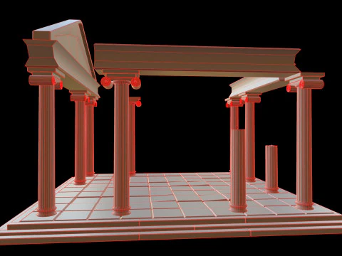 Old Ionic Temple 3D Model