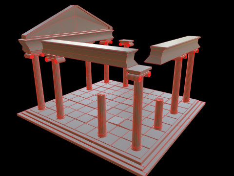 Old Ionic Temple 3D Model