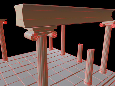 Old Ionic Temple 3D Model