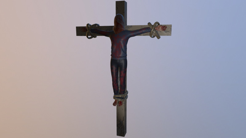 Crucified dead man Model 3D .c4d .max .obj .3ds .fbx .stl .blend 