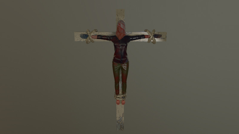 Crucified dead woman 3D Model .c4d .max .obj .3ds .fbx .stl .blend