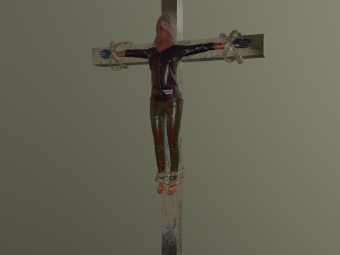 Crucified dead woman 3D Model