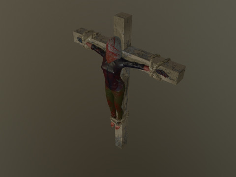 Crucified dead woman 3D Model