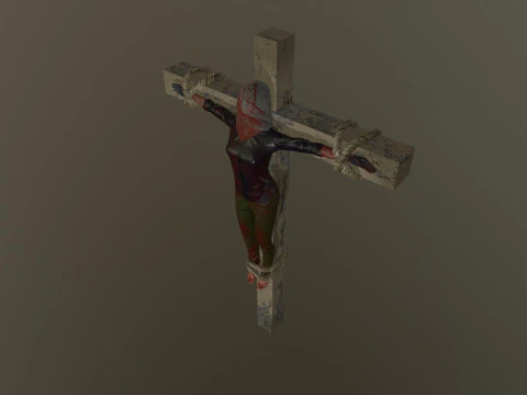 Crucified dead woman 3D Model