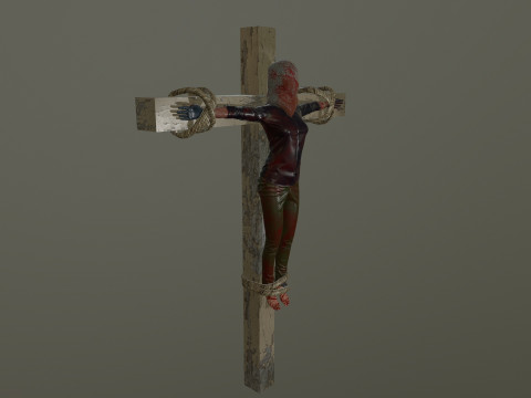 Crucified dead woman 3D Model