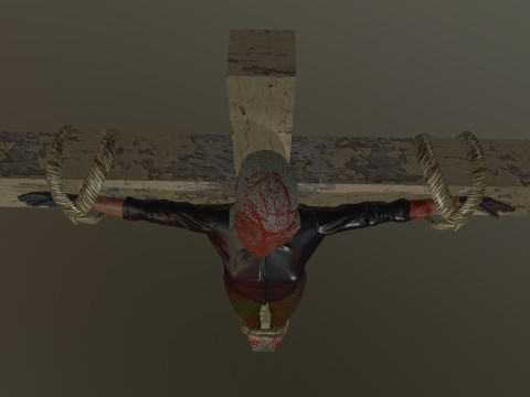 Crucified dead woman 3D Model