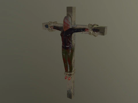 Crucified dead woman 3D Model