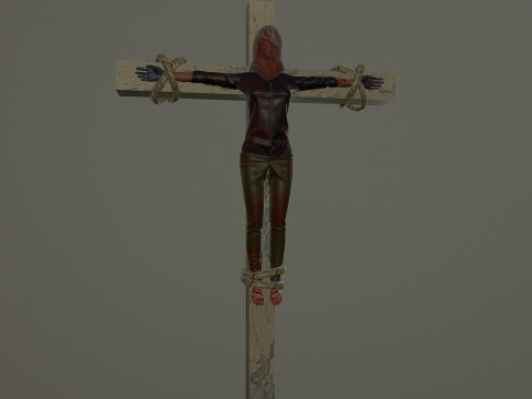 Crucified dead woman 3D Model