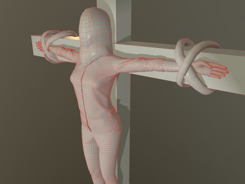 Crucified dead woman 3D Model