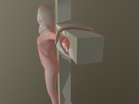 Crucified dead woman 3D Model