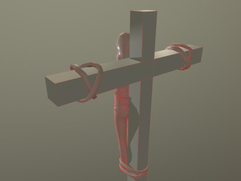 Crucified dead woman 3D Model