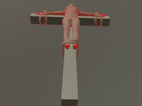 Crucified dead woman 3D Model
