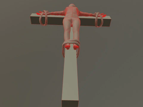 Crucified dead woman 3D Model