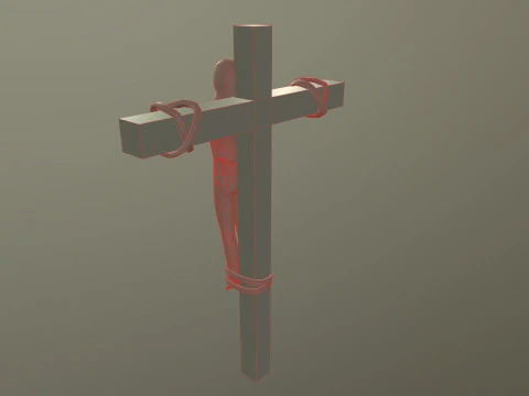 Crucified dead woman 3D Model