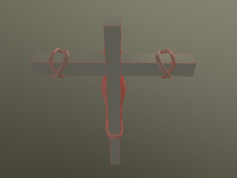 Crucified dead woman 3D Model