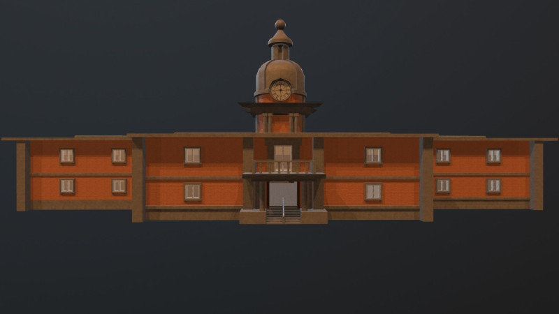 Courthouse 3D Модель .c4d .max .obj .3ds .fbx .stl .blend 
