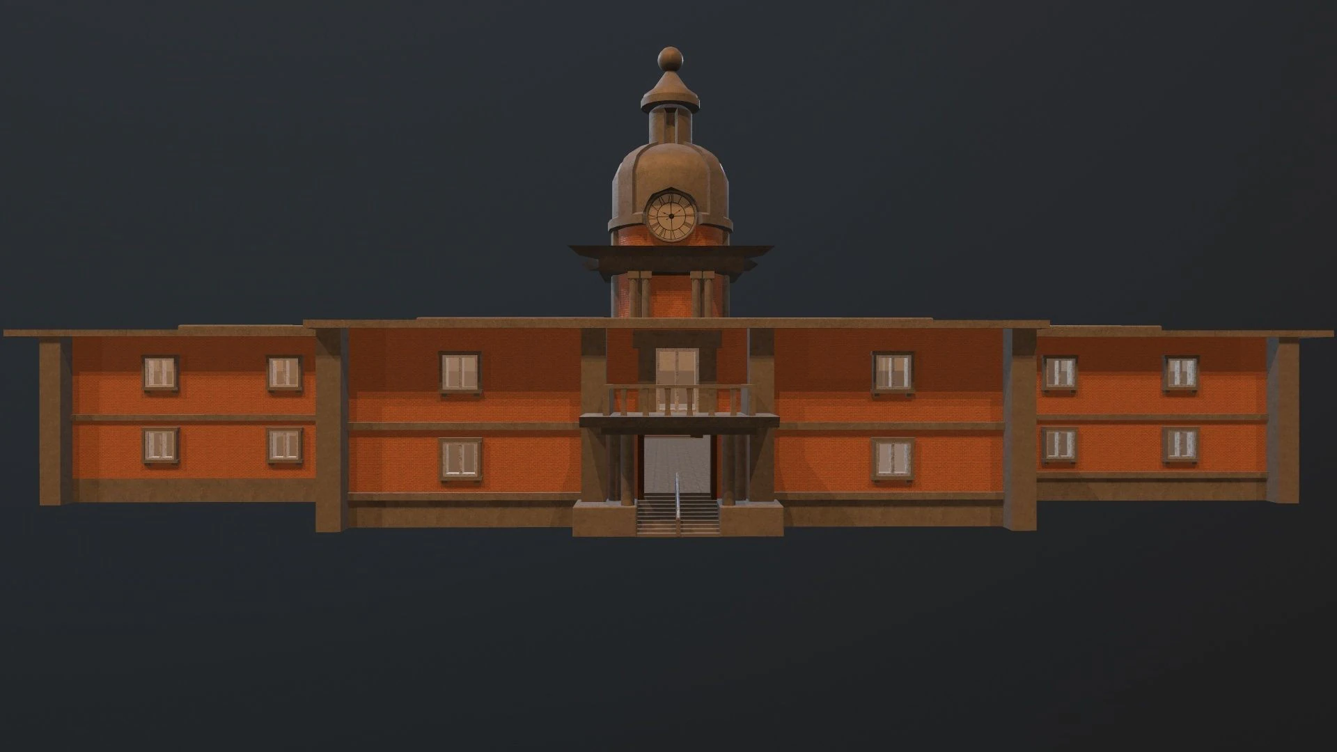 Courthouse 3D Model .c4d .max .obj .3ds .fbx .stl .blend 
