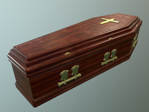 Coffin wooden casket 3D Модель