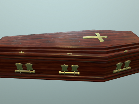 Coffin wooden casket Modèle 3D