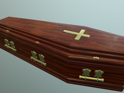 Coffin wooden casket Modèle 3D