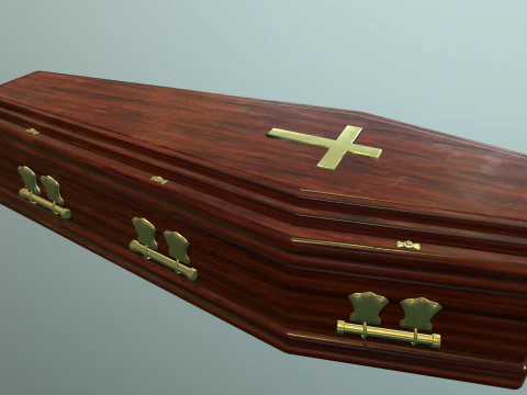 Coffin wooden casket 3D Model