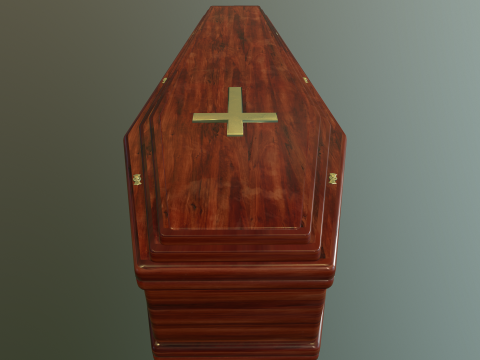 Coffin wooden casket Modèle 3D