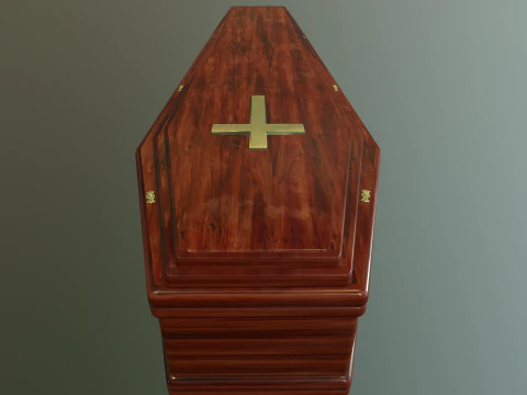 Coffin wooden casket 3D Model