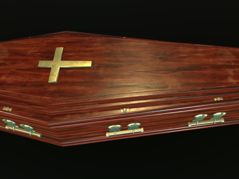 Coffin wooden casket Modèle 3D