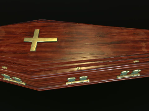 Coffin wooden casket 3D Model