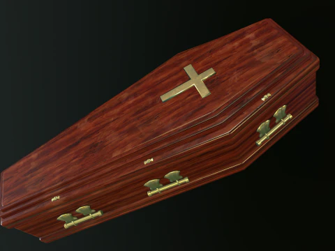 Coffin wooden casket 3D Model