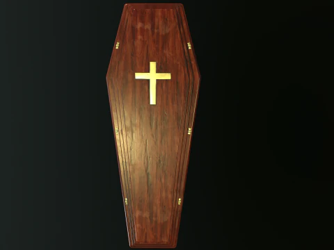 Coffin wooden casket 3D Model