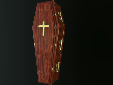 Coffin wooden casket 3D Model
