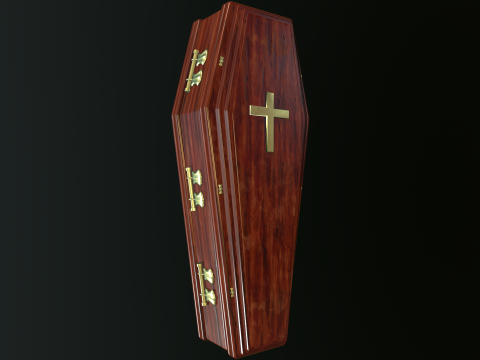 Coffin wooden casket Modèle 3D