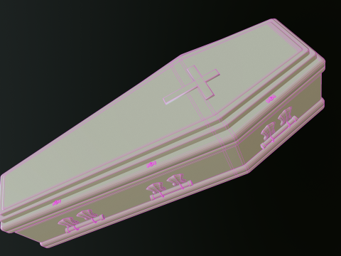 Coffin wooden casket Modèle 3D