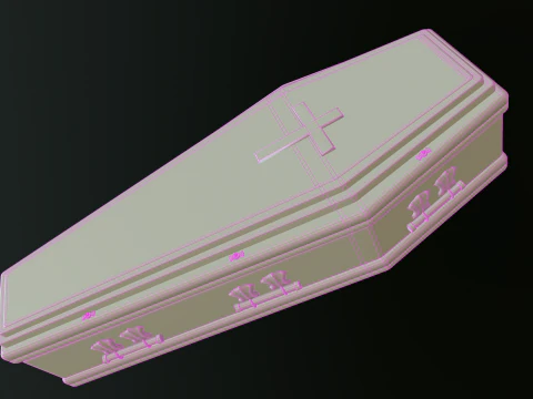 Coffin wooden casket 3D Model