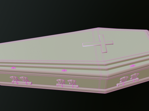 Coffin wooden casket Modèle 3D