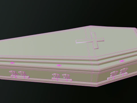 Coffin wooden casket 3D Model