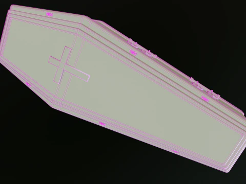 Coffin wooden casket 3D Model