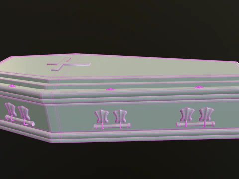 Coffin wooden casket 3D Model